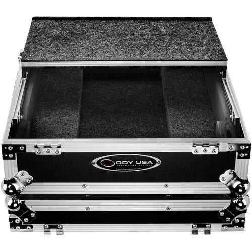 Odyssey Flight Zone Glide Style Flight Case for Pioneer DJM-A9 Mixer (Silver on Black)