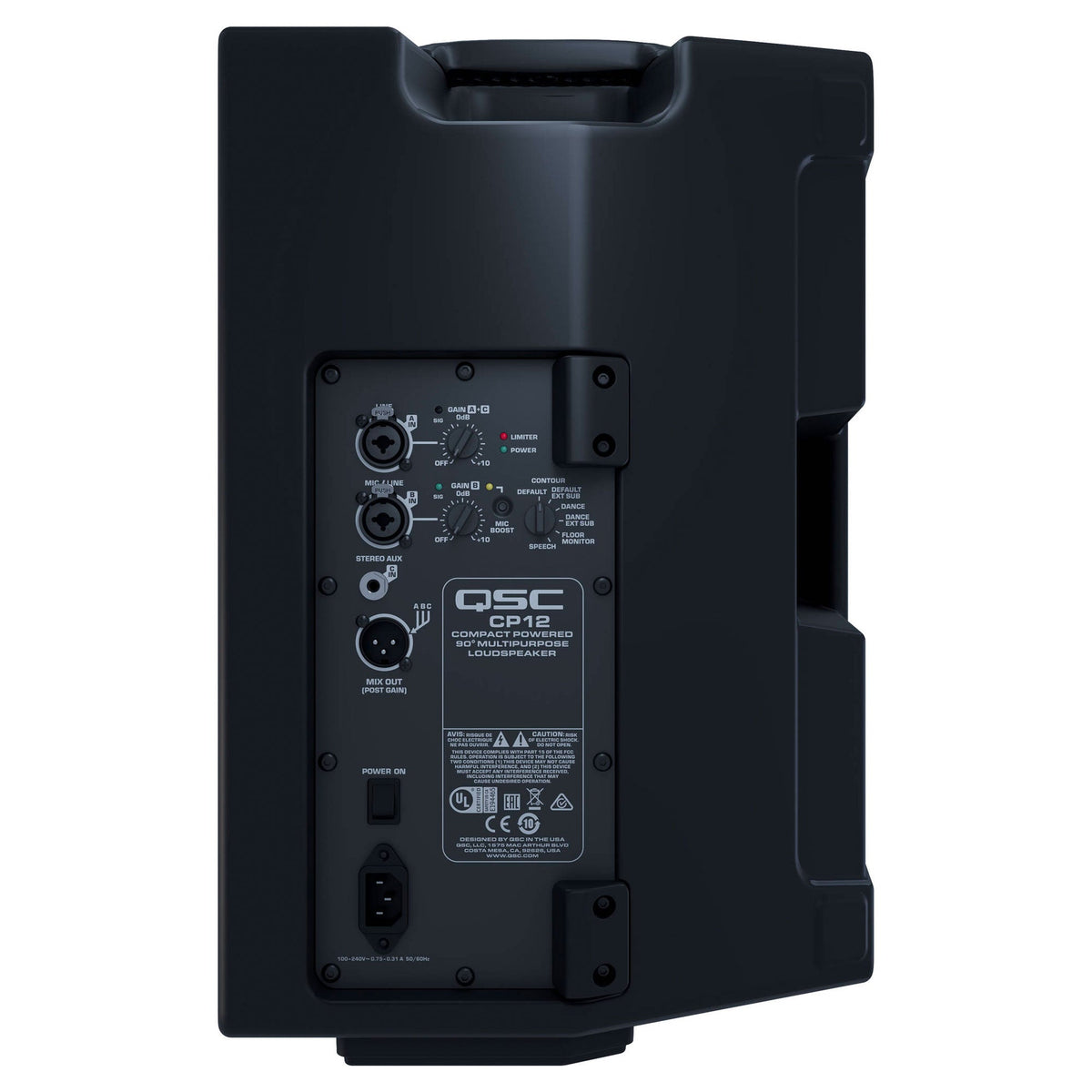 QSC CP12 Two-Way 12" 1000W Compact Powered Loudspeaker with DSP