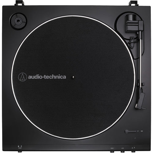 Audio-Technica At-LP60X-BW Fully Automatic Belt-Drive Stereo Turntable, Hi-Fi, 2 Speed, Dust Cover, Anti-Resonance, Die-Cast Aluminum Platter Brown