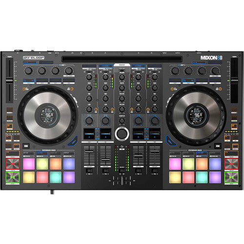 Reloop Mixon 8 Pro 4-Channel Professional Hybrid DJ Controller, Black (Open Box)