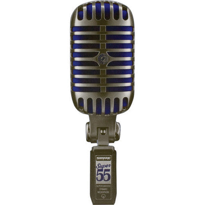 Shure Super 55 Supercardioid Dynamic Microphone (Chrome with Blue Foam)
