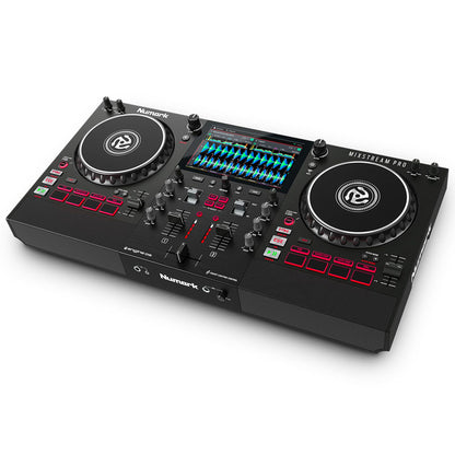 Numark Mixstream Pro+ Standalone DJ Controller, Amazon Music Unlimited Streaming, Mixer, Touchscreen, WiFi, Speakers, works with Serato & Virtual DJ (Open Box)