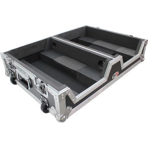 ProX Single CD Player and 12" Mixer Case with Low-Profile Wheels and Retractable Handles (Black)