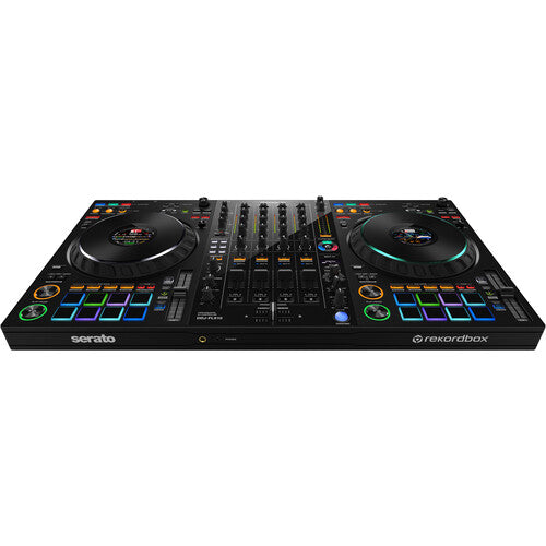 Pioneer DJ DDJ-FLX10 + Odyssey FZGSFLX10W1M 1U Flight Case with Glide Style Laptop Platform and Wheels for Pioneer DDJ-FLX10