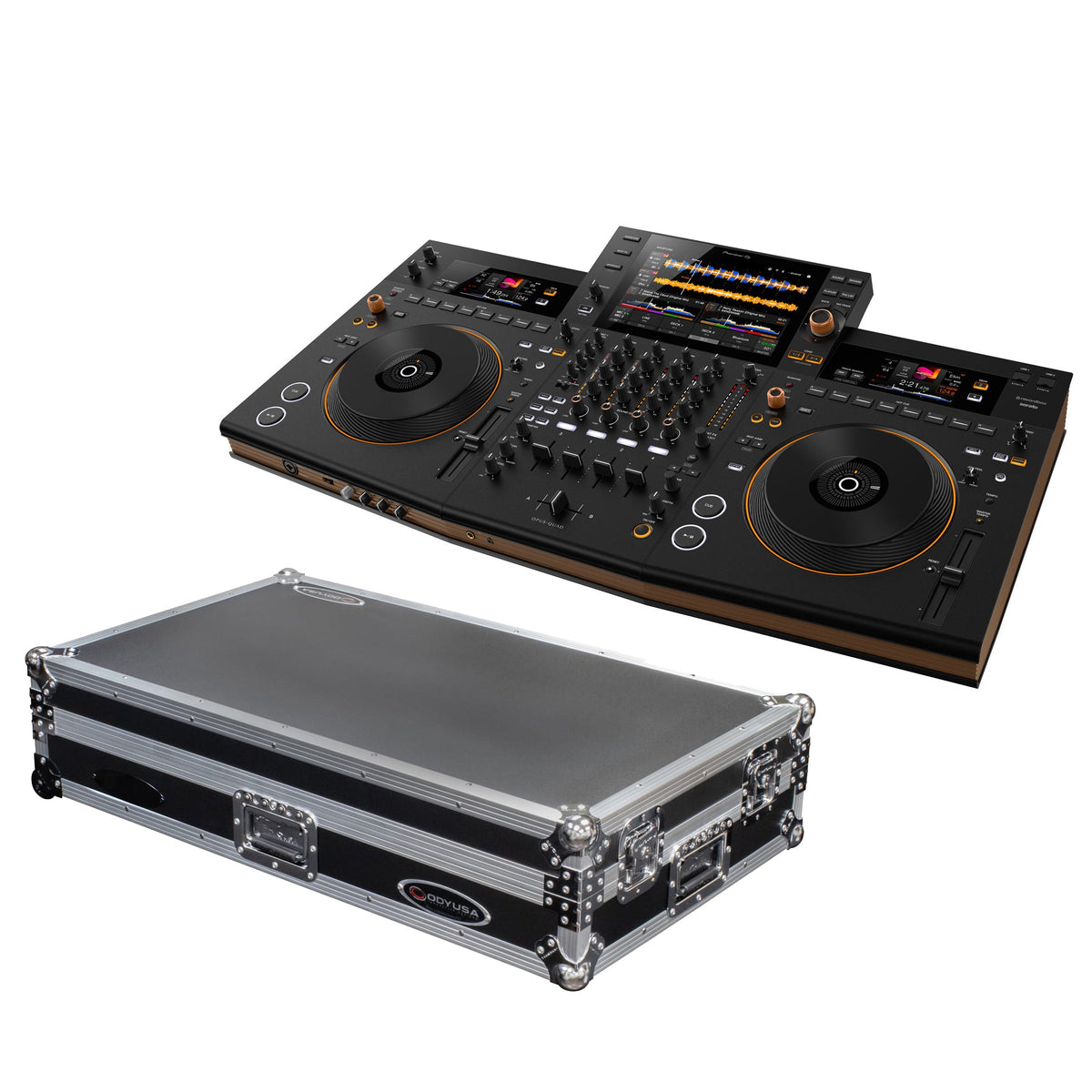 Pioneer DJ OPUS-QUAD All-in-One DJ System + Odyssey 1U Flight Case