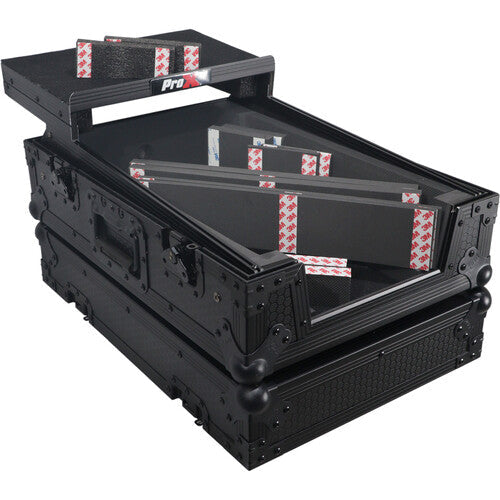ProX XS-M11LTBL Universal Flight Case with Laptop Shelf for Pioneer DJM-S11 and Rane SEVENTY / SEVENTY-TWO MKII Mixers (Black on Black)