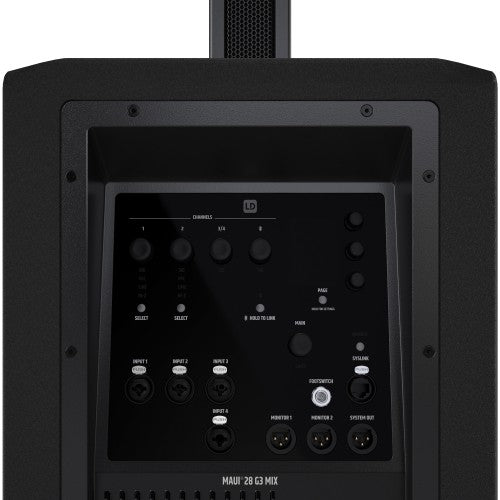 LD Systems MAUI 28 G3 MIX Compact 2060W Powered Column PA System with Digital Mixer (Black)