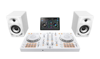 Pioneer DJ DDJ-FLX4 2-deck rekordbox and Serato DJ Controller - White, Limited Edition