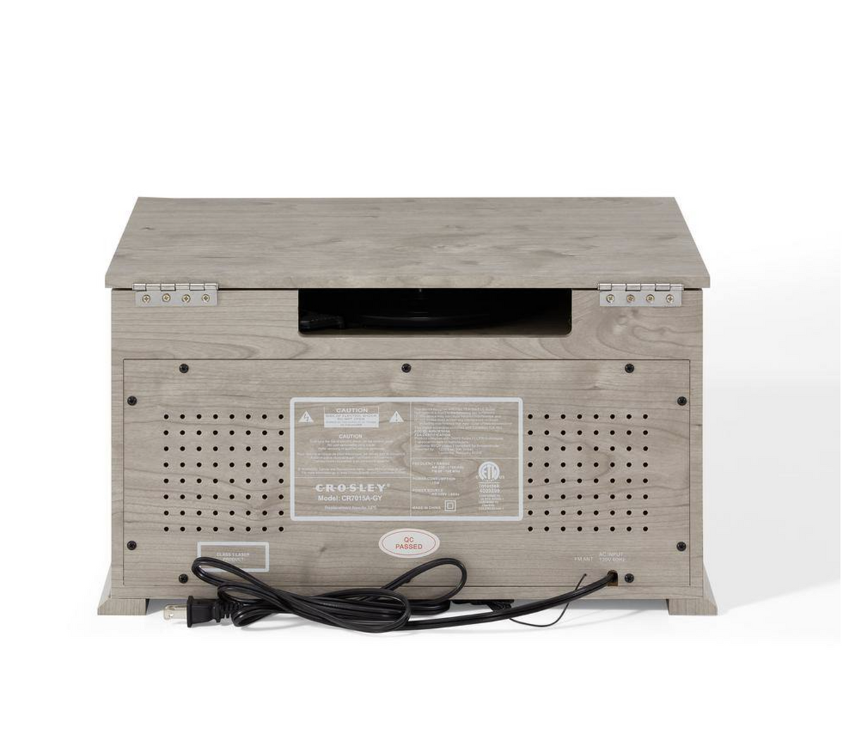 Crosley CR7015A-GY Medley 3-Speed Vinyl Record Player Turntable with Bluetooth, AM/FM Radio, CD Player, Cassette Deck, and Aux-in, Gray