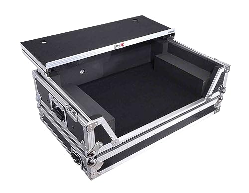 ProX Flight-Style Road Case with Laptop Shelf for DDJ-FLX10 and DDJ-GRV6 Controllers (Black / Silver)