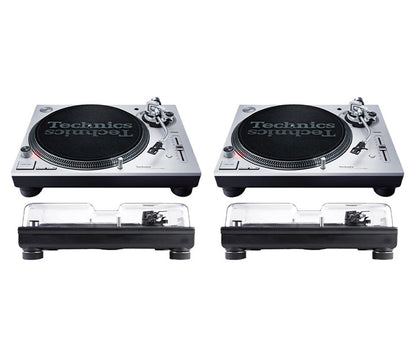 2 x Technics SL-1200MK7 Direct Drive Turntable System (Silver) +2 x Decksaver Dust Cover