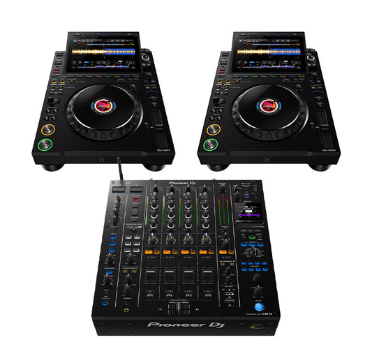 2 x AlphaTheta CDJ-3000X flagship DJ player + 1 x Pioneer DJ DJM-A9 4-Channel Digital Pro-DJ Mixer