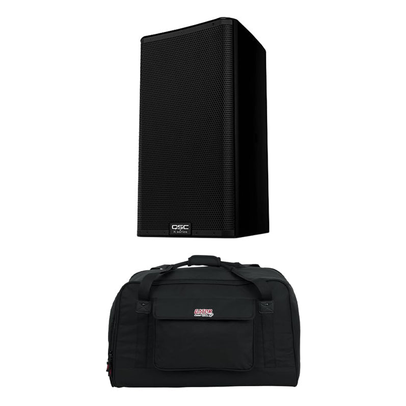 QSC K12.2 Two-Way 12 2000W Powered Portable PA Speaker + Gator Universal Speaker Tote for 12" Speaker (Open Box)
