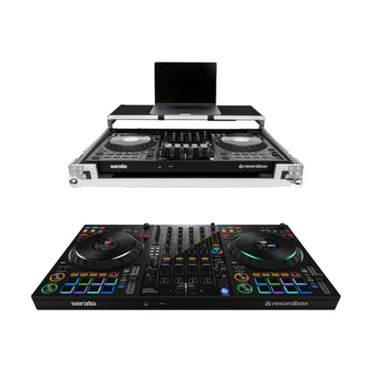 Pioneer DJ DDJ-FLX10 DJ Controller + Headline Laptop Platform & Wheels Flight Case