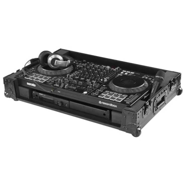 Pioneer DJ DDJ-FLX10 DJ Controller + Odyssey Black Label Flight Case with Corner Wheels