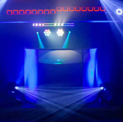 JMAZ Lighting JZ5010 Command Booth Event Facade with Black and White Scrims