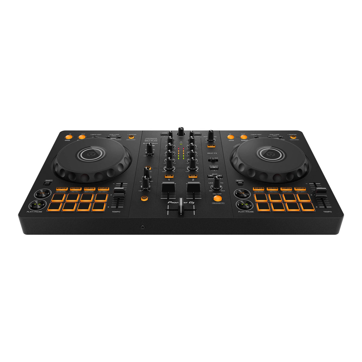Pioneer DJ DDJ-FLX4 2-Channel DJ Controller + Odyssey BMSLDDJ400 Streemline Series Bag