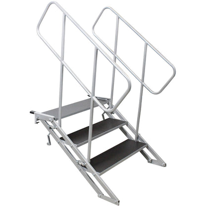 ProX StageQ 3-Step Foldable Stairs with Handrail (18 to 28")