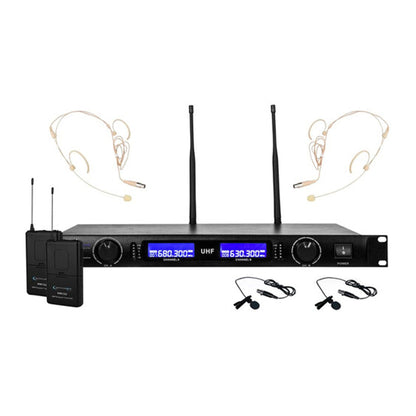 Technical Pro WM1352 2-Person Wireless Combo Microphone System (UHF: 509.8 to 556.5 MHz) (Open Box)