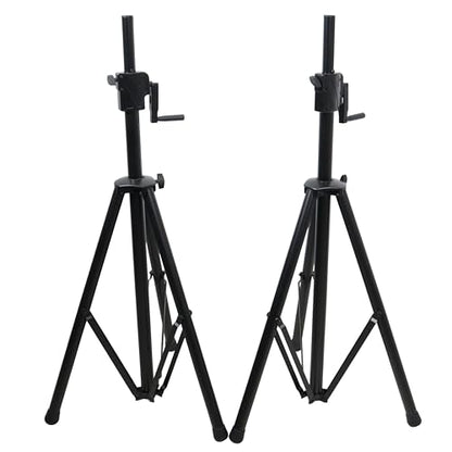 Prox T-SS21CX2 PKG 6' Ft Twin Pack Professional Telescoping Crank Up Speaker Stand Set with Carrying Bag Black Finish