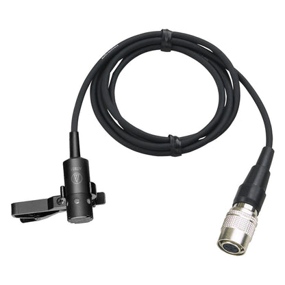 Audio-Technica AT831cW Cardioid Condenser Clip-On Lavalier Mic Terminated with locking 4-pin connector for A-T UniPak® body-pack wireless transmitters