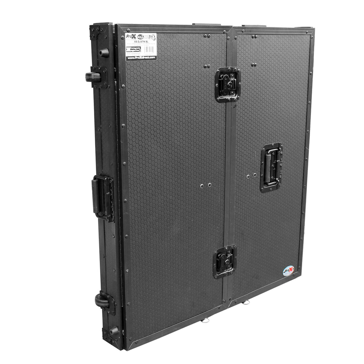 ProX Transformer Series Fold-Away DJ Performance Desk Facade with Wheels (Black/Black) (Open Box)