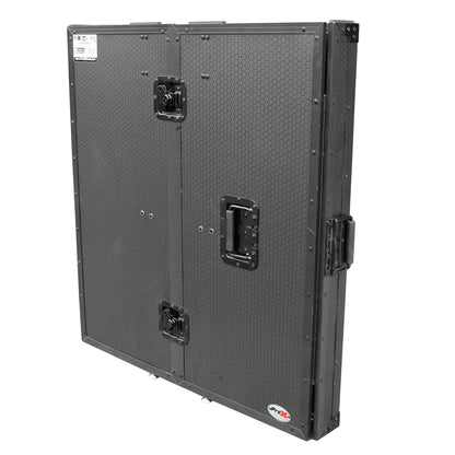 ProX Transformer Series Fold-Away DJ Performance Desk Facade with Wheels (Black/Black) (Open Box)