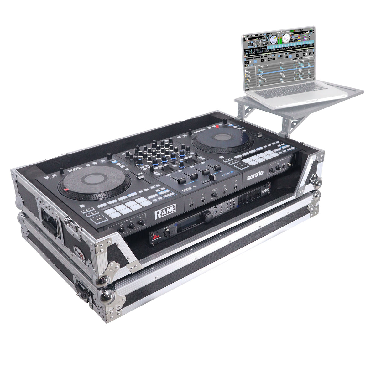 ProX XS-RANEFOURW ATA Flight Style Road Case for RANE Four DJ Controller with 1U Rack Space and Wheels (Open Box)