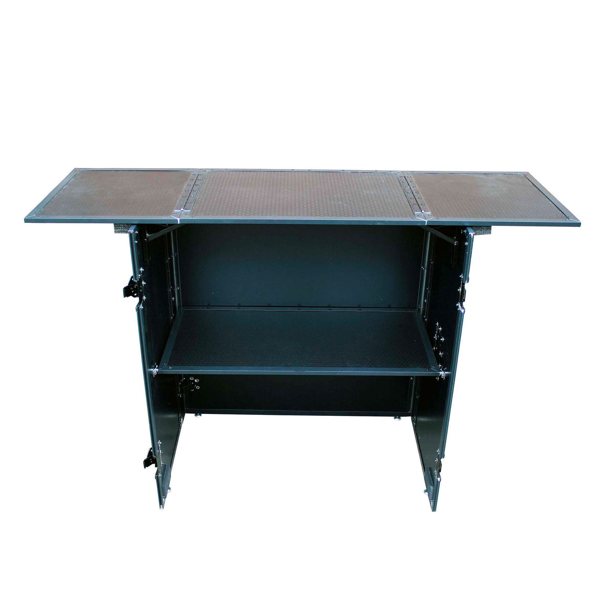 ProX Transformer Series Fold-Away DJ Performance Desk Facade with Wheels (Black/Black) (Open Box)