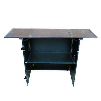 ProX Transformer Series Fold-Away DJ Performance Desk Facade with Wheels (Black/Black)