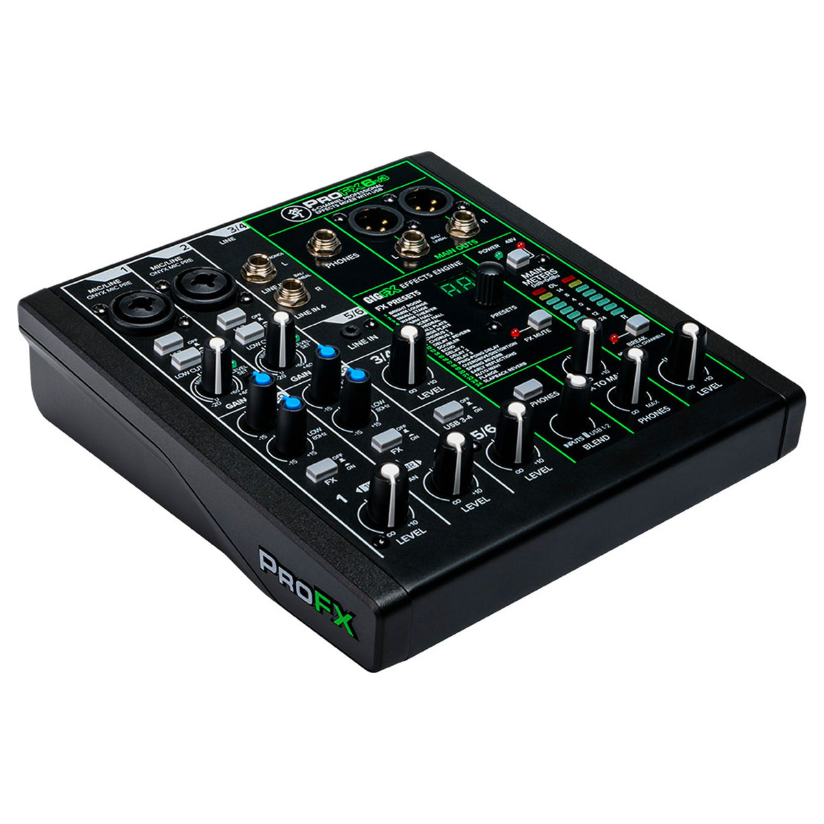 Mackie ProFXv3 Series, 6-Channel Professional Effects Mixer with USB, Onyx Mic Preamps and GigFX effects engine - Unpowered (ProFX6v3)