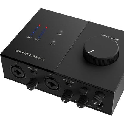 Native Instruments Komplete Audio 2 Two-Channel Audio Interface & Amazon Basics XLR Male to Female Microphone Cable - 10 Feet, Black