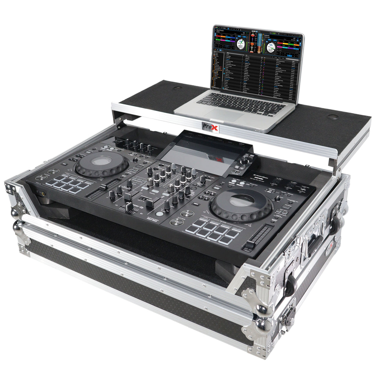 Prox Flight Case for Pioneer XDJ-RX/3 RX/2 Case w/ Sliding Laptop Shelf and Wheels