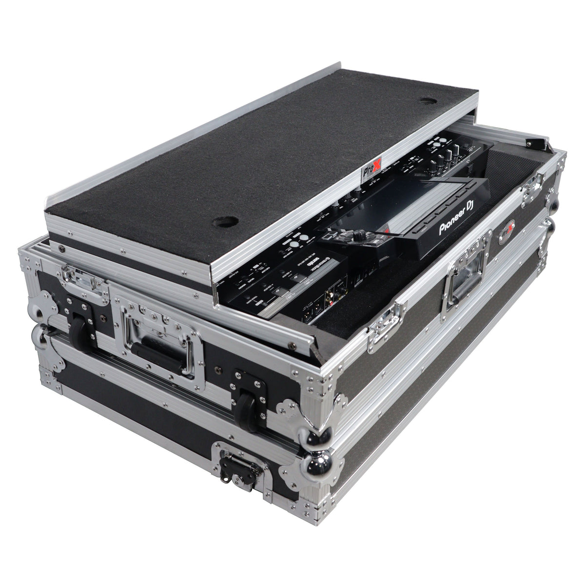 Prox Flight Case for Pioneer XDJ-RX/3 RX/2 Case w/ Sliding Laptop Shelf and Wheels