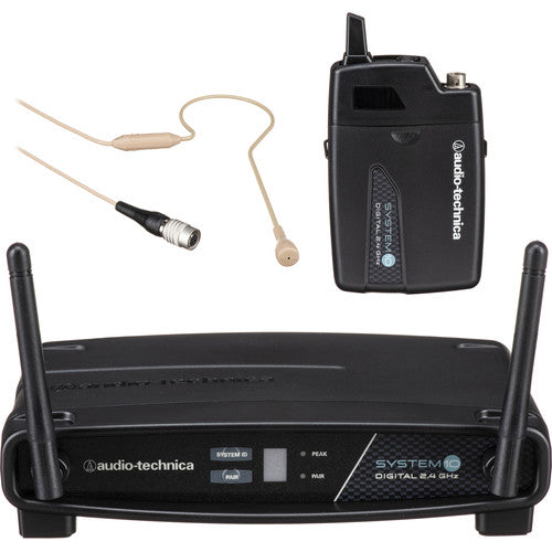 Audio-Technica ATW-1101/H92-TH System 10 Digital Wireless Omni Earset Microphone System (Beige, 2.4 GHz)