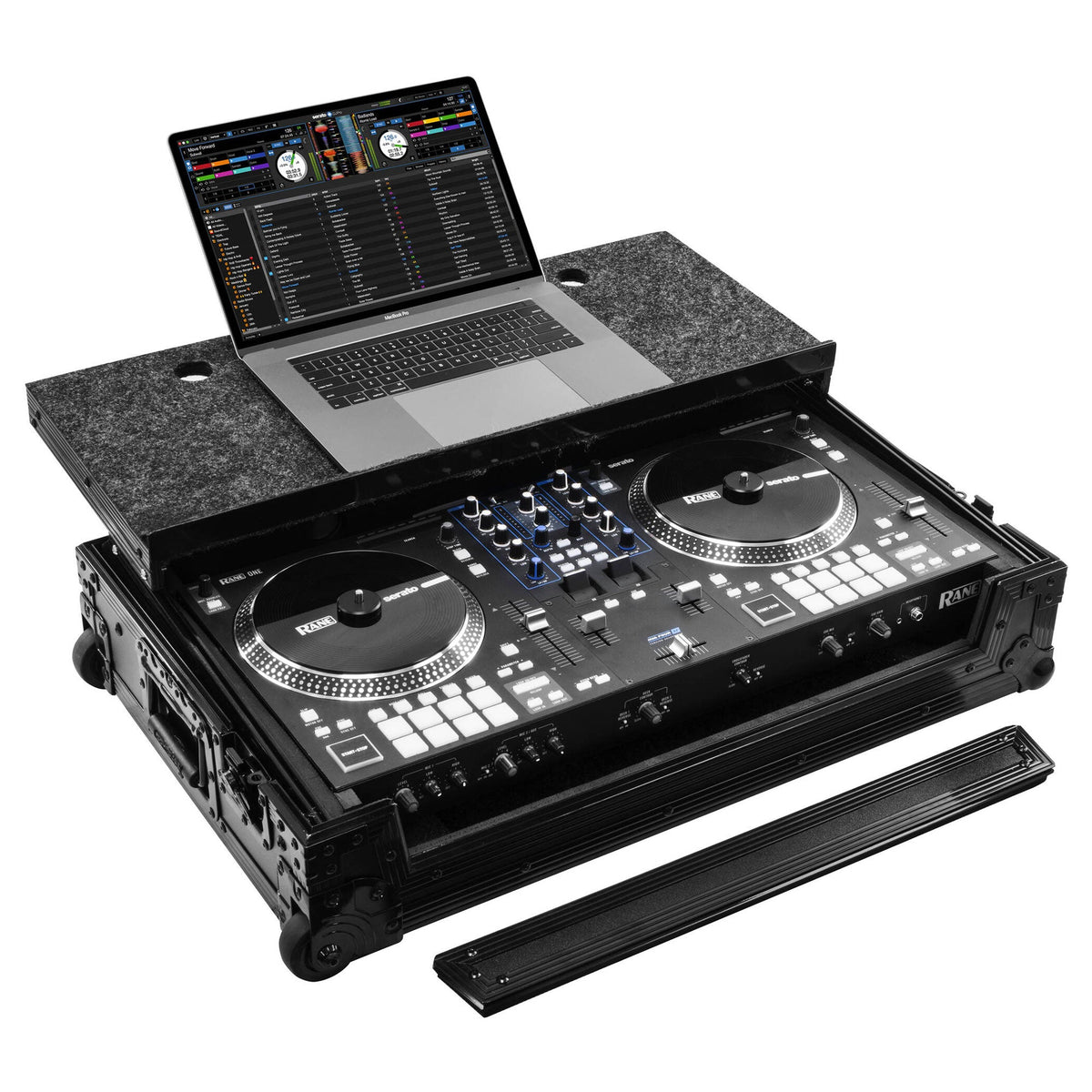 Odyssey Rane One Flight Case in Black with Patented Glide Platform and Corner Wheels (Open Box)