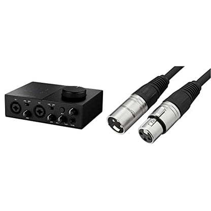 Native Instruments Komplete Audio 2 Two-Channel Audio Interface & Amazon Basics XLR Male to Female Microphone Cable - 10 Feet, Black