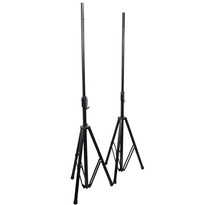 Prox T-SS21CX2 PKG 6' Ft Twin Pack Professional Telescoping Crank Up Speaker Stand Set with Carrying Bag Black Finish