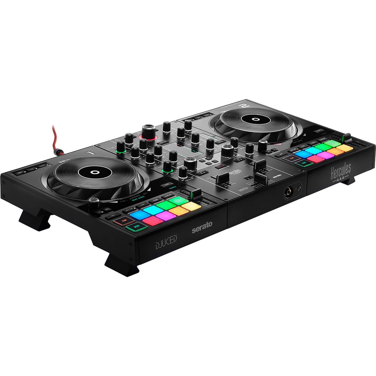Hercules DJControl Inpulse 500 2-Deck USB DJ Controller with DJUCED Light Guides Software, Black (Open Box)